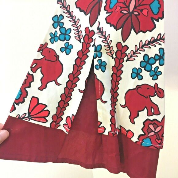 NWT Crown & Ivy blouse Ivory & Red Elephants PL - Picture 4 of 10
